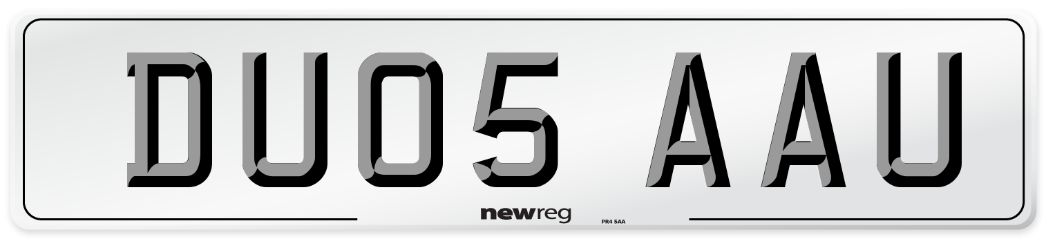 DU05 AAU Number Plate from New Reg